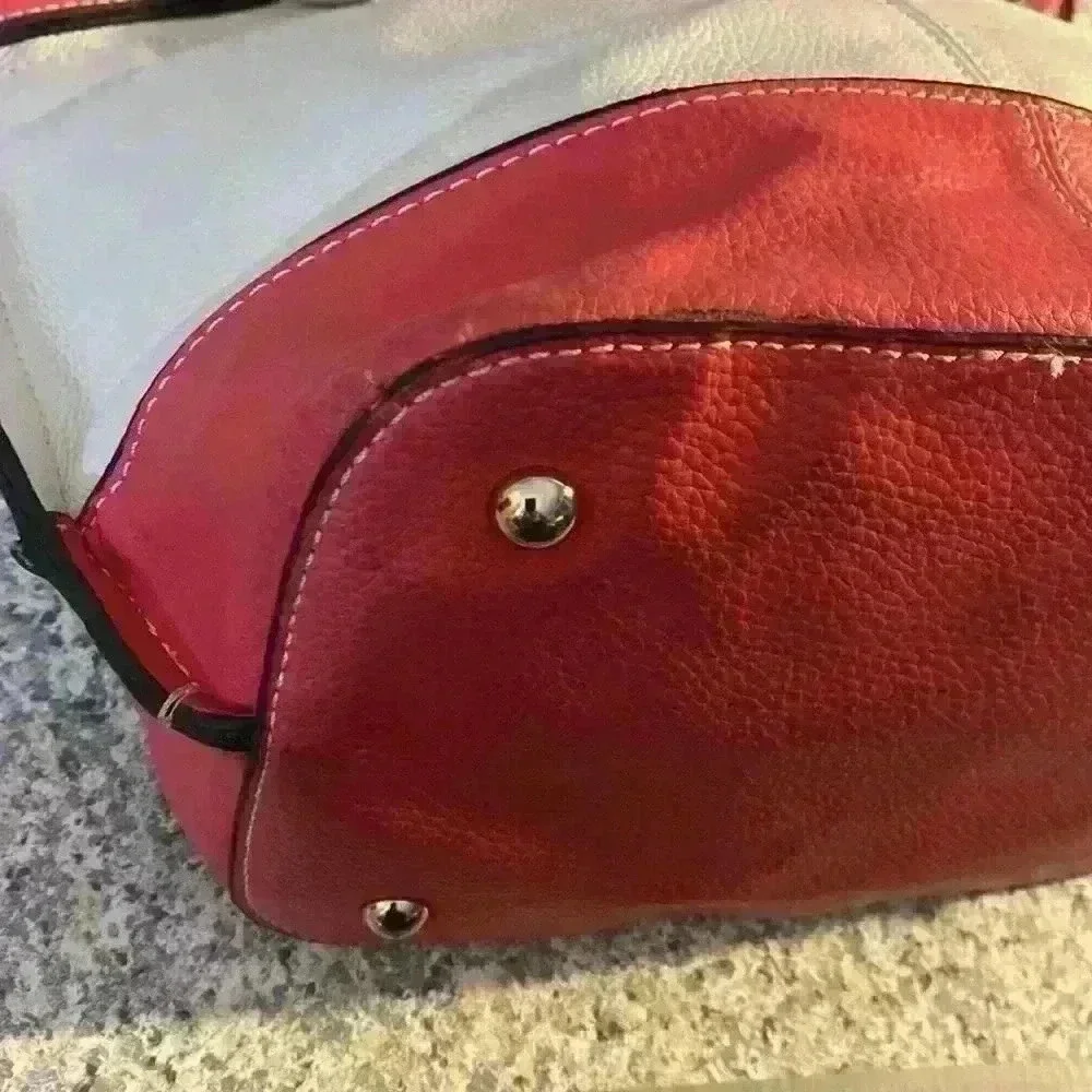 Tignanello pink and white satchel bag